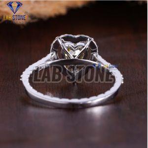 Heart & Round Cut Diamond White Gold Ring