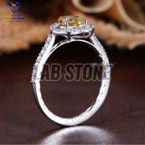 Heart & Round Cut Diamond White Gold Ring