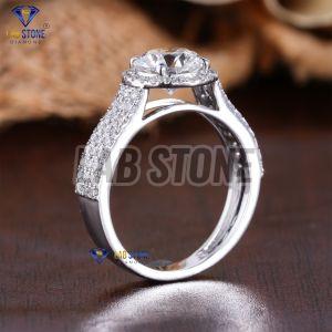Round Cut Diamond White Gold Halo Ring