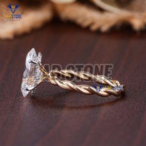 Oval And Round Cut Diamond Rose Gold Ring