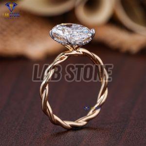 Oval And Round Cut Diamond Rose Gold Ring