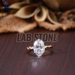 Oval And Round Cut Diamond Rose Gold Ring
