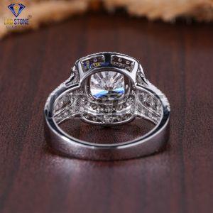 Luxurious Cushion & Round Cut Diamond White Gold Ring