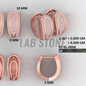 Round Cut Diamond White Rose Gold Hoop Earrings