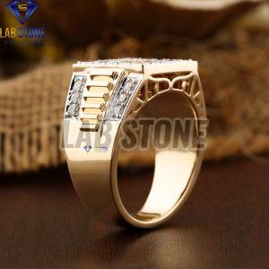 2.24 TDW Princess and Round Cut Diamond Yellow Gold Ring