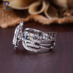 Radiant & Round Cut Diamond White Gold Ring