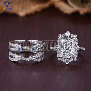 Radiant & Round Cut Diamond White Gold Ring