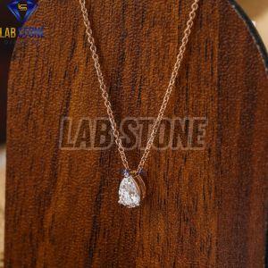 Pear Cut Diamond Rose Gold Pendant