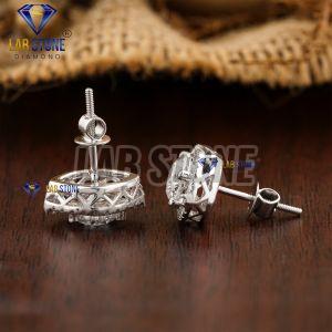Round Cut Diamond White Gold Stud Earrings