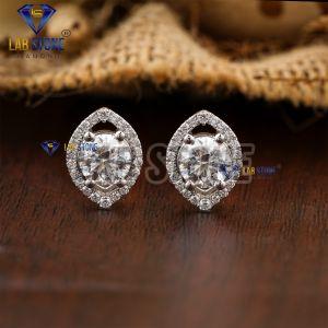 Round Cut Diamond White Gold Stud Earrings