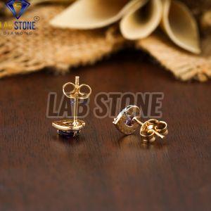 Heart & Round Cut Diamond White Gold Stud Earring
