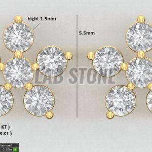 Round Cut Diamond Rose Gold Stud Earring