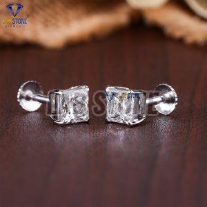 Princess Cut Diamond White Gold Stud Earrings
