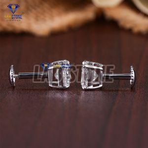 Princess Cut Diamond White Gold Stud Earrings