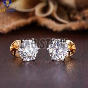 White Gold Round Cut Diamond Stud Earrings