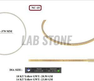 Round Cut Diamond Yellow Gold Necklace