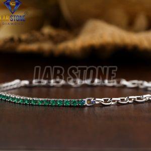 Round Cut Gemstone White Gold Bracelet