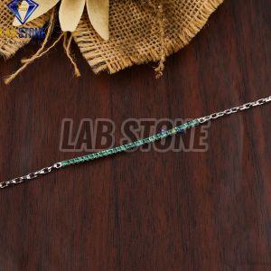 Round Cut Gemstone White Gold Bracelet