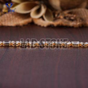 Emerald & Oval Cut Diamond Yellow Gold Bracelet