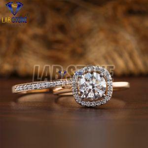 Elegant Round Cut Diamond Rose Gold Ring