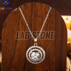 Elegant Round Cut Diamond Yellow Gold Pendant