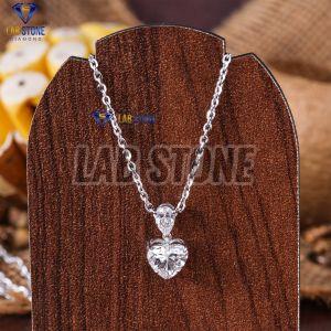 Heart & Pear Cut Diamond White Gold Pendant