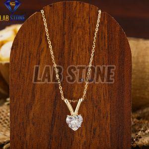 Heart Cut Diamond Yellow Gold Pendant