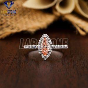 Marquise & Round Cut Diamond White Gold Ring