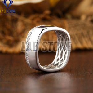 Fancy Round Cut Diamond White Gold Ring