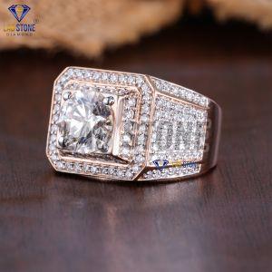 Mens Round Cut Diamond Rose Gold Engagement Ring