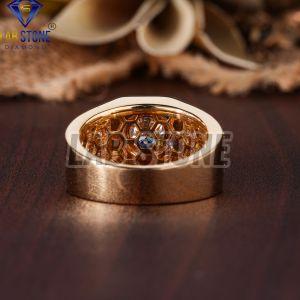 Mens Round Cut Diamond Yellow Gold Engagement Ring