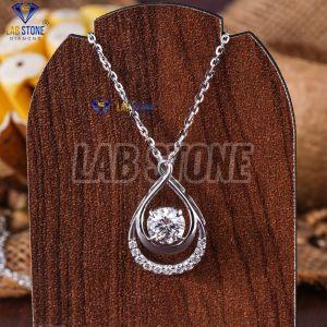 Modern Round Cut Diamond White Gold Pendant