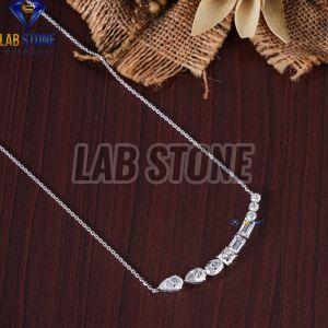 Multi Cut Diamond White Gold Pendant