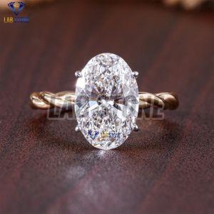 Oval And Round Cut Diamond Rose Gold Ring