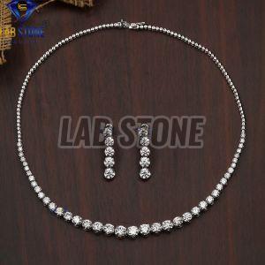 Party Wear Diamond White Gold Necklace Set