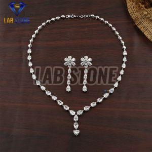 Pear & Heart Cut Diamond White Gold Necklace Set