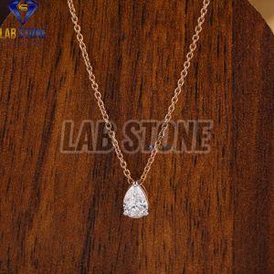 Pear Cut Diamond Rose Gold Pendant