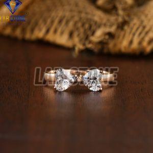 Heart Cut Diamond Rose Gold Pendant Set