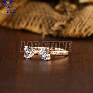 Heart Cut Diamond Rose Gold Pendant Set