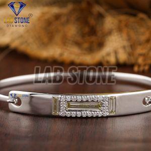 Round & Baguette Cut Diamond White Gold Bracelet