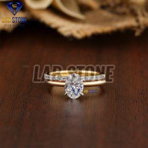 Round & Oval Cut Diamond Yellow Gold Ring