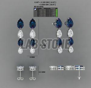 Pear Cut Diamond & Gemstone White Gold Necklace Set
