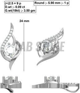 Custom Round Cut Diamond White Gold Pendant