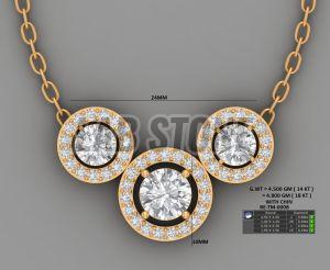 Charming Round Cut Diamond Rose Gold Pendant