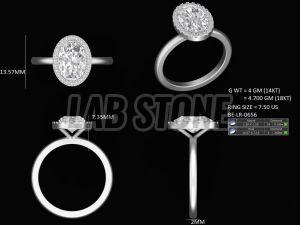 Starshine Oval & Round Cut Diamond White Gold Ring