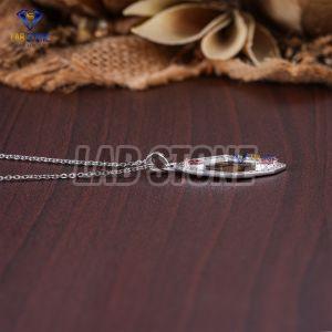 Pear & Round Cut Diamond White Gold Pendant