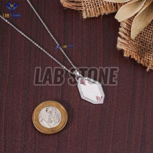 Pear & Round Cut Diamond White Gold Pendant
