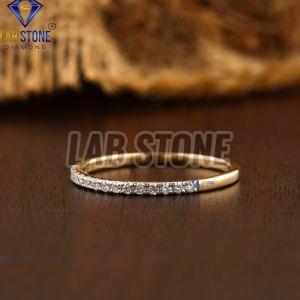 0.21 TDW Round Cut Diamond Yellow Gold Ring