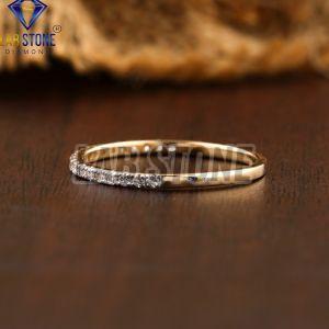 0.21 TDW Round Cut Diamond Yellow Gold Ring