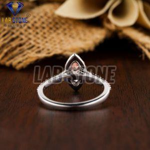Marquise & Round Cut Diamond White Gold Ring